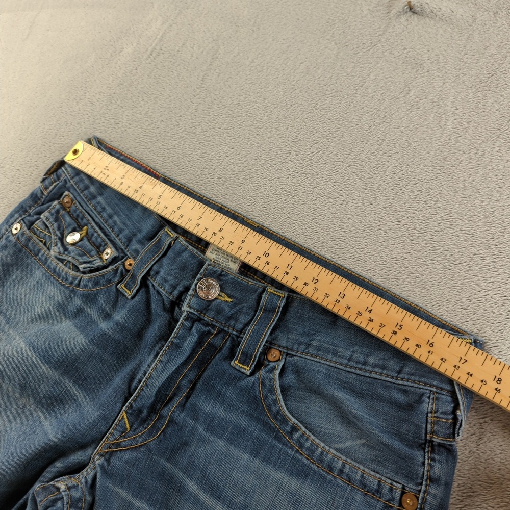 Vintage True Religion Cut Off Shorts Mens 34 Blue Billy Raw Frayed Hem USA - Picture 7 of 11